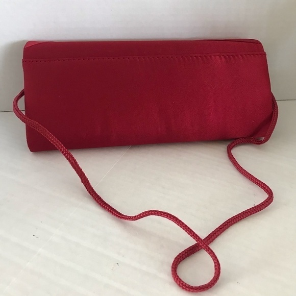 Fioni Night Silk Burgundy Purse Crystals Evening Purse - Picture 6 of 10